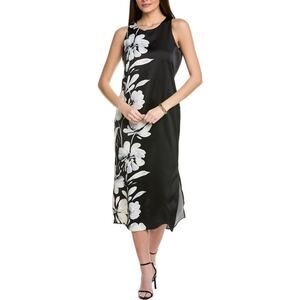 Anne Klein Women's Sleeveless Fitted Midi Dress Black-White Size 10